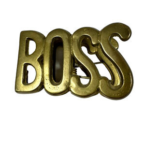Vintage Brass Oversized Paper Clip - BOSS - Paperweight - Novelty Gift